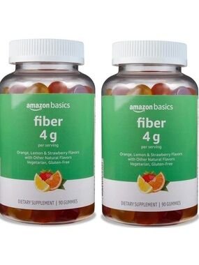 Amazon Basics Fiber Gummies - 2 Pack, Expires 07/27 - NEW